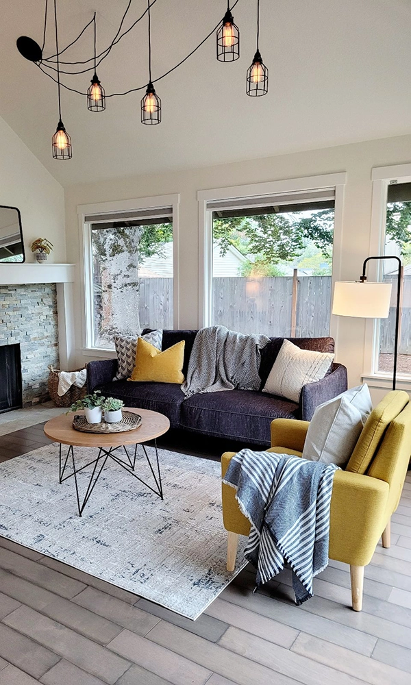 Portland Home Staging Colorful living room staged by Art and Space Staging in Portland, Oregon